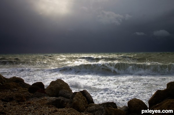 Rough day by the sea