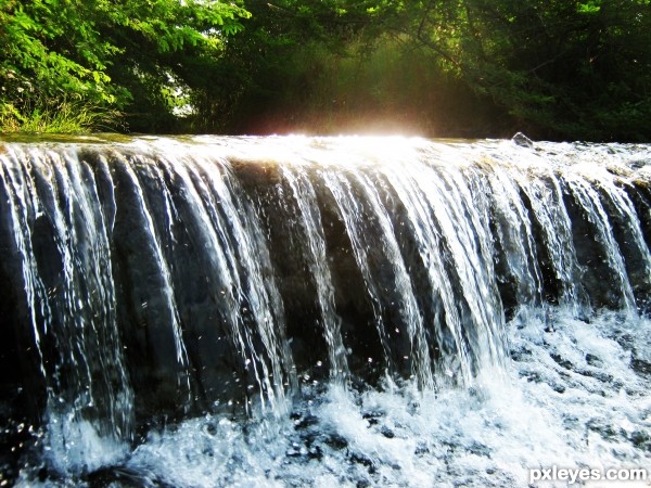 WaterFall With Sunlight