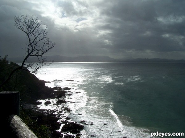 Sunlight on the sea.