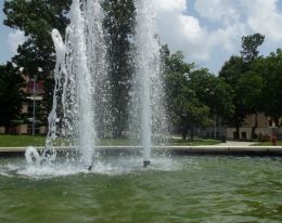 College campus fountain