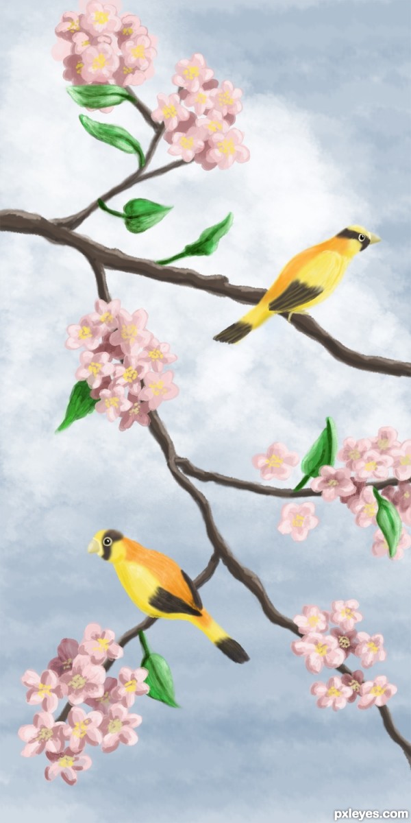 Creation of Spring Birds: Final Result