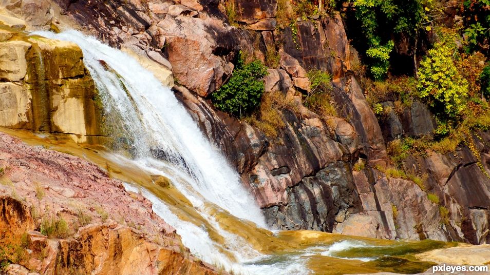 vibrant waterfall