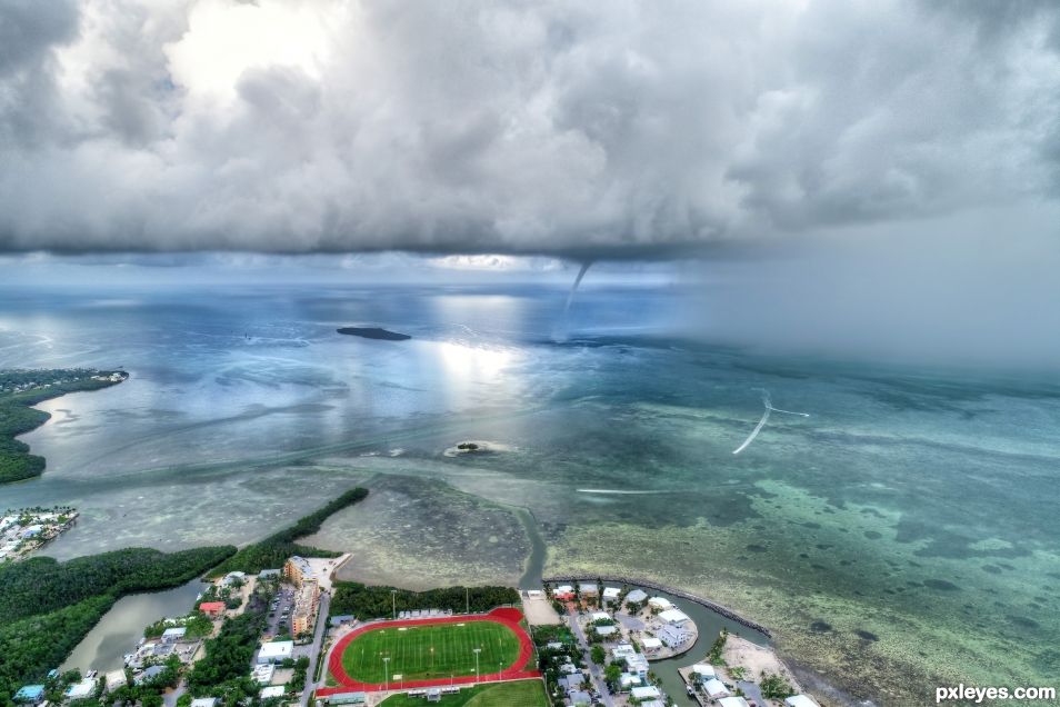 Waterspout off the islands