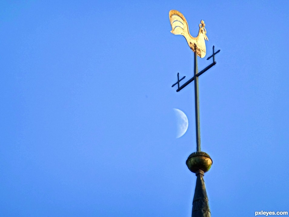 Half Moon with Weather Vane