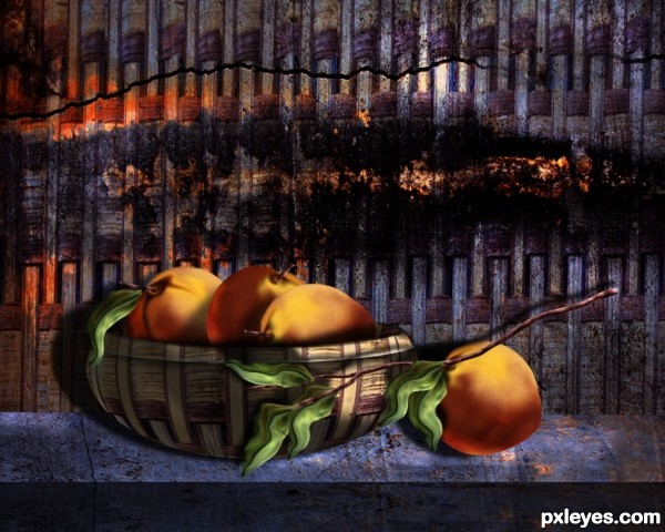 Creation of Still Life With Peaches: Step 19