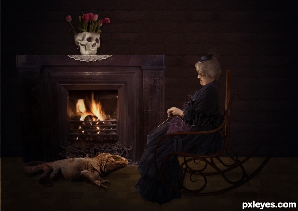 Creation of Portrait of gothic grandma: Final Result