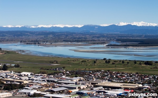 Overlooking the golf course and airport