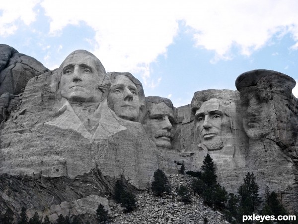 Creation of Mount Rushmore...plus one.: Step 2