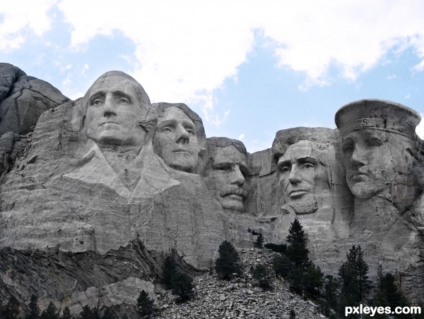 Creation of Mount Rushmore...plus one.: Step 3