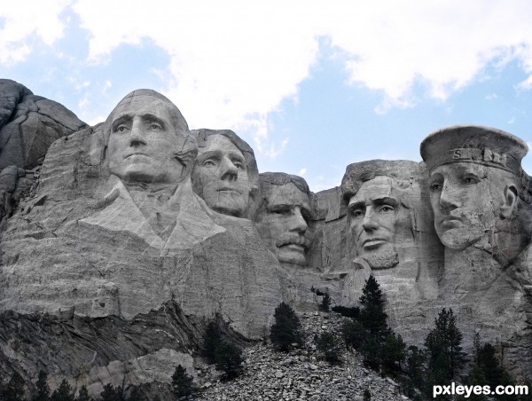Creation of Mount Rushmore...plus one.: Step 4