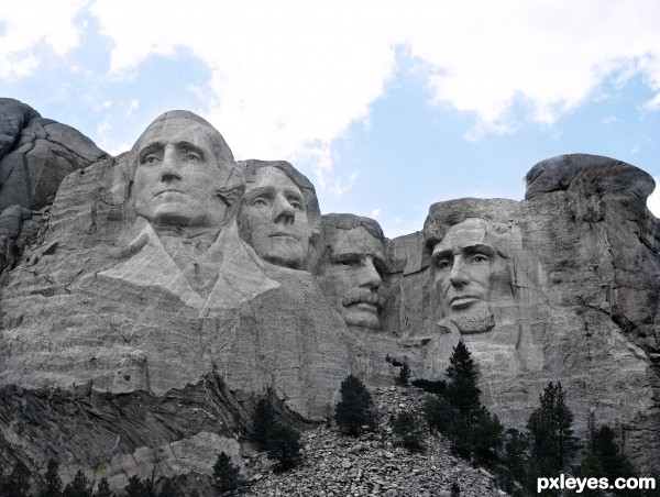 Creation of Mount Rushmore...plus one.: Step 1