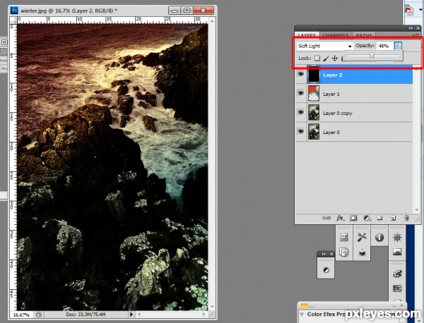 Creation of Colored Sea: Step 4