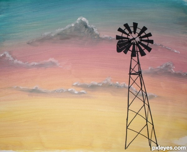 Creation of Farm Windmill at Sunrise: Step 2