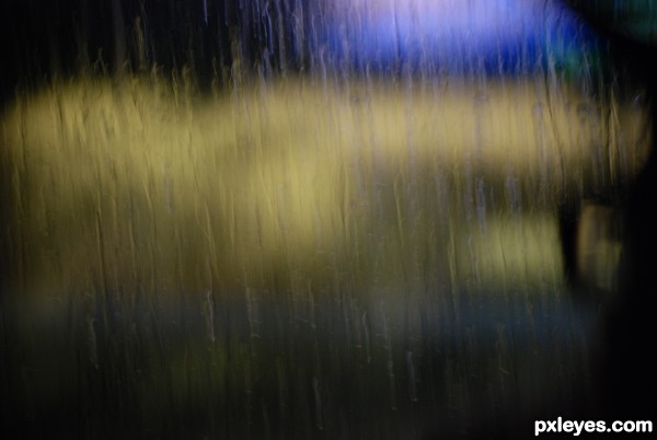 Glasses Watching Rainy Glass