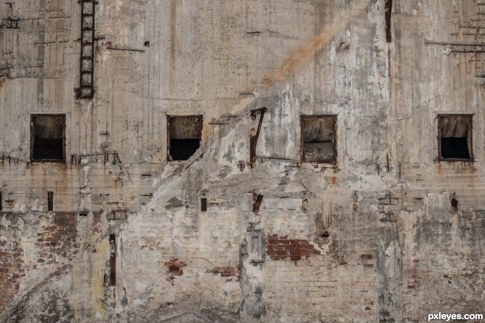 Abandoned factory windows