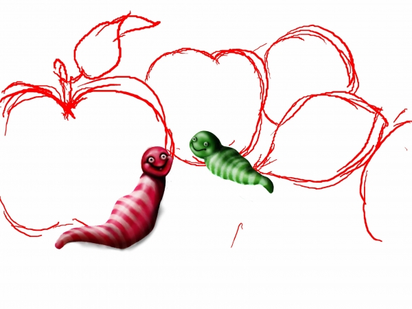 Creation of Happy little worms: Step 3
