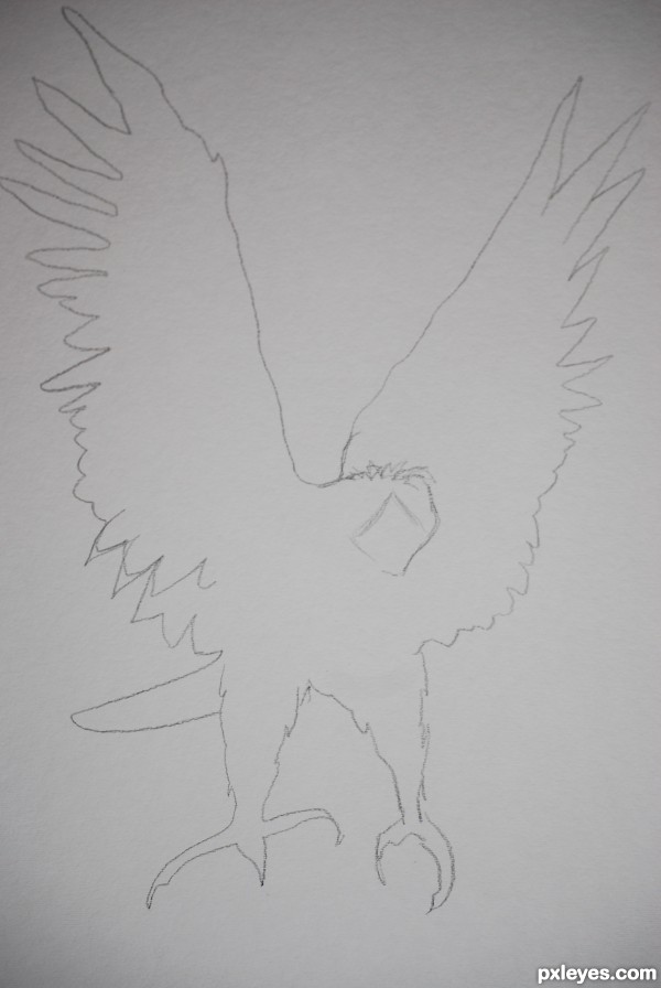 Creation of eagle wings: Step 1