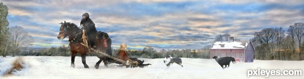 Creation of A Winter Ride at Sunset: Step 10