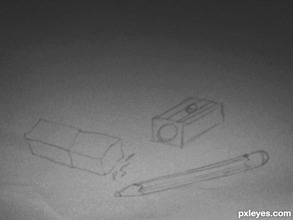 Creation of eraser, sharpener and pencil: Step 1