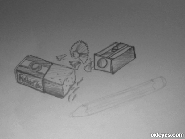 Creation of eraser, sharpener and pencil: Step 3