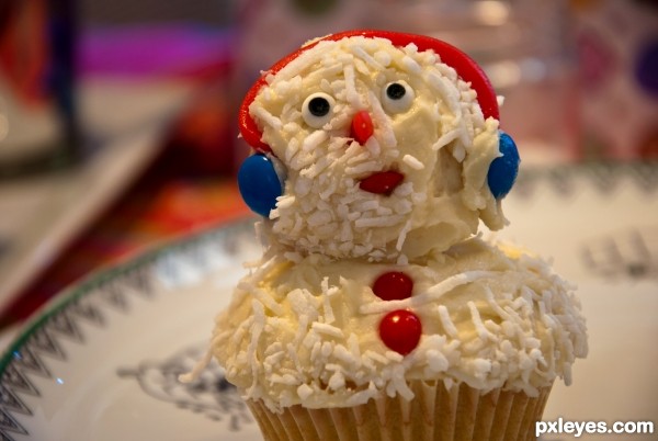 Snowman cupcake