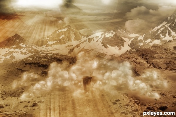 How to Create a Washed Out Nuclear Fall Out Scene Final Image