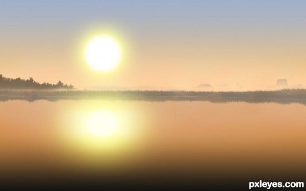 Create a Misty Morning Scenery from Scratch Final Image